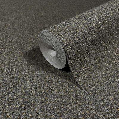 Paper pintat TEXTURA RÚSTICA NEGRE I DAURAT 35520