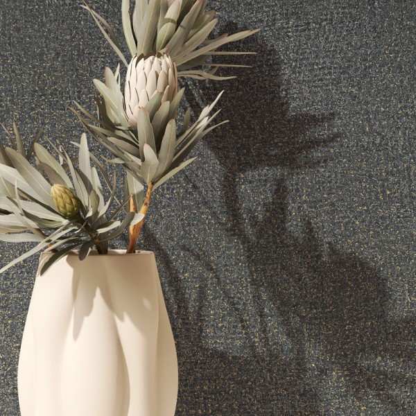 Papel pintado TEXTURA RÚSTICA NEGRO Y DORADO 35520