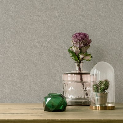 Papel de parede TEXTURA RÚSTICA MARROM E PRATEADO 35518