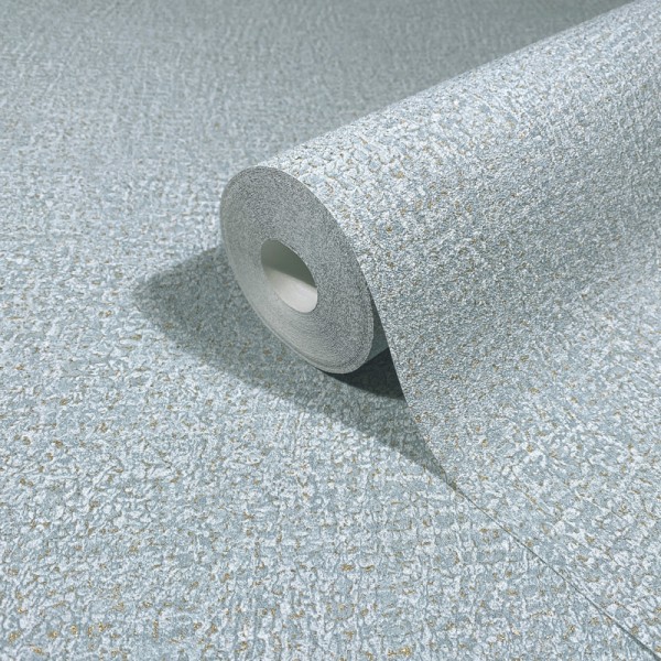 Paper pintat TEXTURA RÚSTICA BLAU I DAURAT 35519