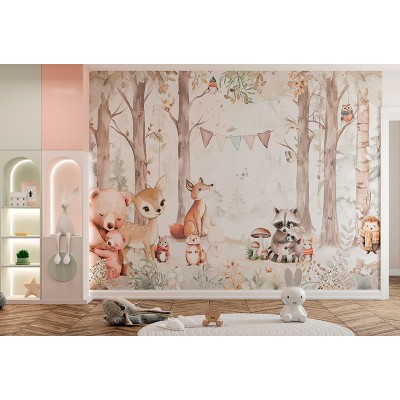 Mural Infantil Fiesta en el Bosque ANIM698 2