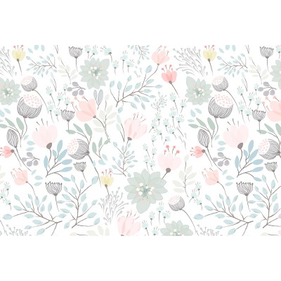 Mural Infantil Floral Suave ANIM699