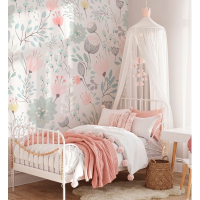 Mural Infantil Floral Suave ANIM699 2