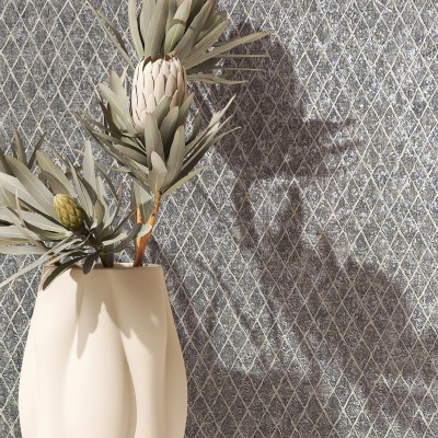 Papel de parede TEXTURA DIAMANTE CINZA E PRATEADO 35538 2