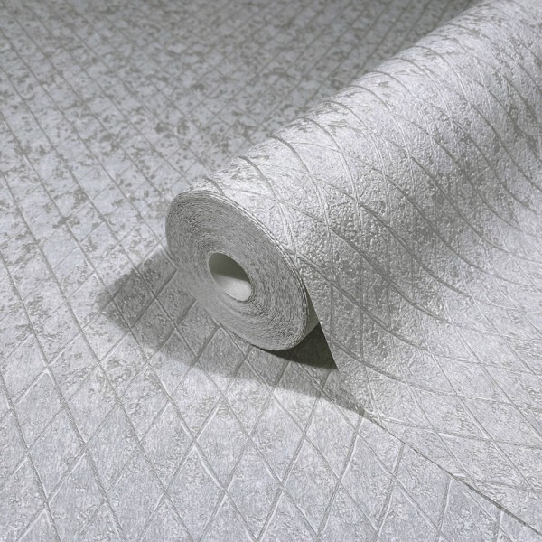 Papel de parede TEXTURA DIAMANTE CINZA CLARO E PRATEADO 35536 Papel de parede TEXTURA DIAMANTE CINZA CLARO E PRATEADO 35536