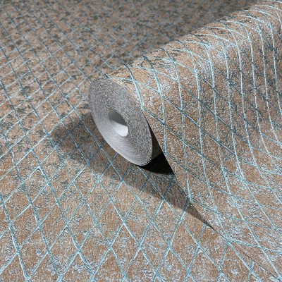 Papel pintado TEXTURA DIAMANTE AZUL Y MARRÓN 35539 Papel pintado TEXTURA DIAMANTE AZUL Y MARRÓN 35539