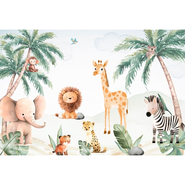 Mural Infantil Brincadeira na Selva ANIM702