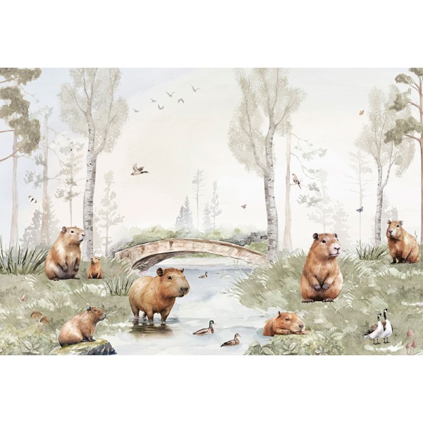 Mural Infantil Mundo Capivara ANIM704
