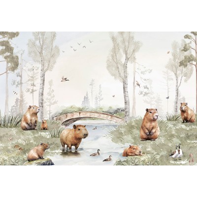 Mural Infantil Món Capibara ANIM704 Mural Infantil Món Capibara ANIM704