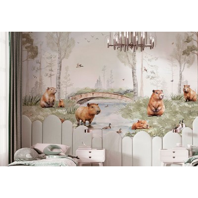 Mural Infantil Món Capibara ANIM704 Mural Infantil Món Capibara ANIM704