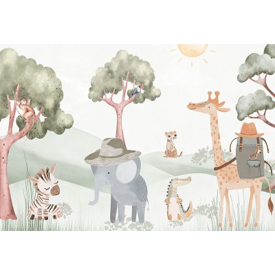 Mural Infantil Safari Africano ANIM706