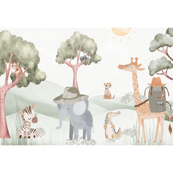 Mural Infantil Safari Africano ANIM706