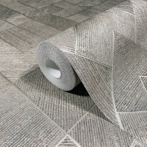 Paper pintat GEOMÈTRIC CONTEMPORANI GRIS PLATEJAT 35511 Paper pintat GEOMÈTRIC CONTEMPORANI GRIS PLATEJAT 35511