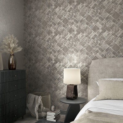 Paper pintat GEOMÈTRIC CONTEMPORANI GRIS PLATEJAT 35511 2