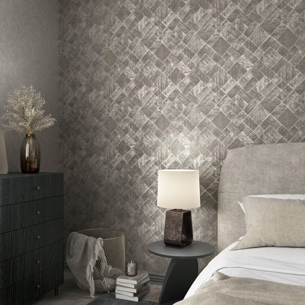 Papel pintado GEOMÉTRICO CONTEMPORÁNEO GRIS PLATEADO 35511 Papel pintado GEOMÉTRICO CONTEMPORÁNEO GRIS PLATEADO 35511