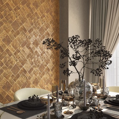 Papel de parede GEOMÉTRICO CONTEMPORÂNEO DOURADO ACOBREADO 35513 2