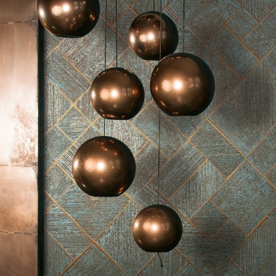 Paper pintat GEOMÈTRIC CONTEMPORANI BLAU METÀL·LIC I COURE 35512 Paper pintat GEOMÈTRIC CONTEMPORANI BLAU METÀL·LIC I COURE 35512