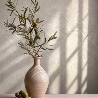Paper pintat GEOMÈTRIC CONTEMPORANI BEIGE PERLAT 35509
