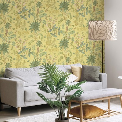 Papel pintado JARDÍN DE PALMERAS AMARILLO 480-4 2