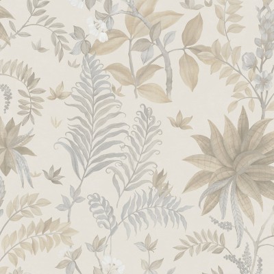 Papel pintado JARDÍN DE PALMERAS BEIGE Y GRIS 480-1