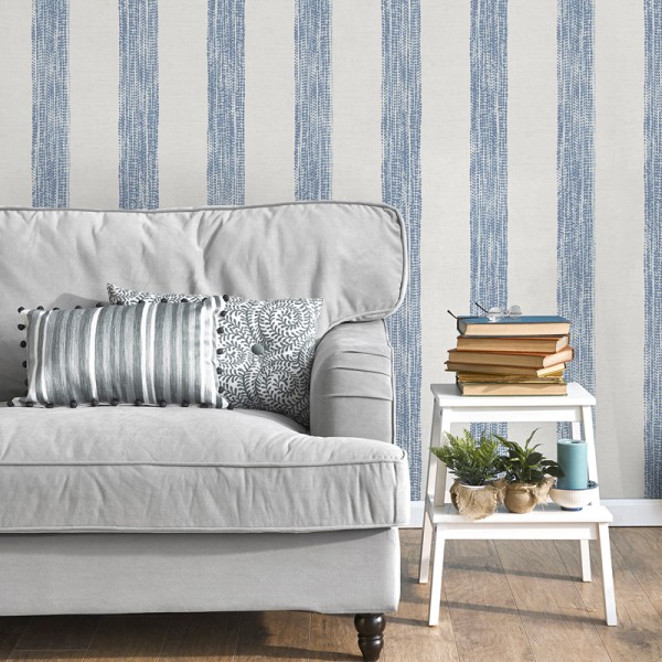 Papel pintado RAYAS ÉTNICAS AZULES 487-5 Papel pintado RAYAS ÉTNICAS AZULES 487-5