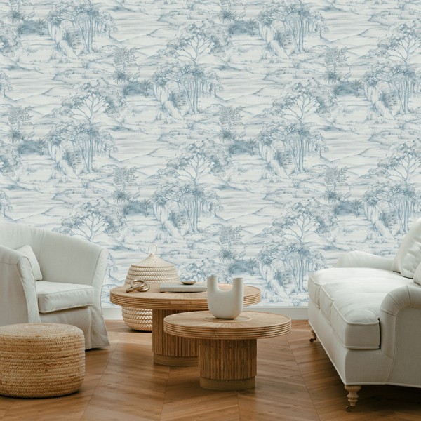 Paper pintat PAISATGE VINTAGE BLAU 484-2