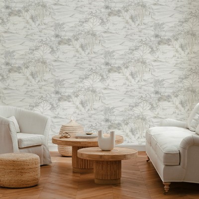 Papel pintado PAISAJE VINTAGE BEIGE Y GRIS 484-1