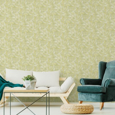 Papel de parede FOLHAS AQUARELA AMARELAS 485-5