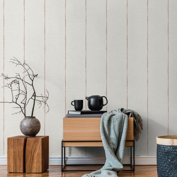 Paper pintat RATLLES FINES TERRACOTA I BEIGE 488-3