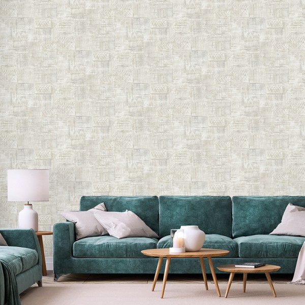 Papel pintado ÉTNICO GRIS Y TOPO 486-4