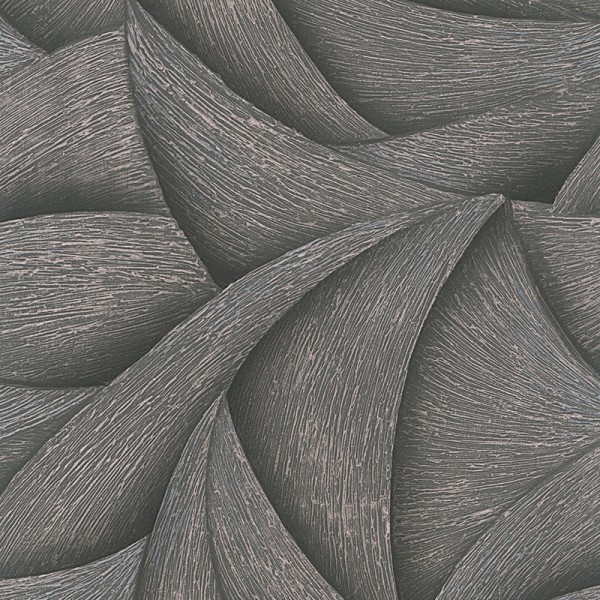 Papel de parede ESPIRAL 3D PRETO E PRATEADO 35505