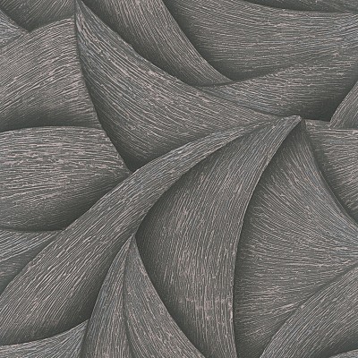 Papel de parede ESPIRAL 3D PRETO E PRATEADO 35505