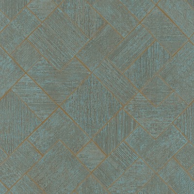 Paper pintat GEOMÈTRIC CONTEMPORANI BLAU METÀL·LIC I COURE 35512