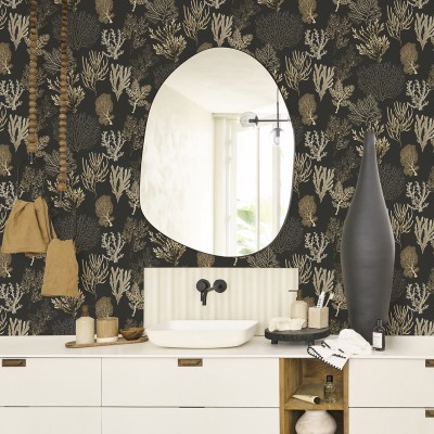 Papel de parede CORALES PRETO E BEGE SEAS_8397_98_08 2