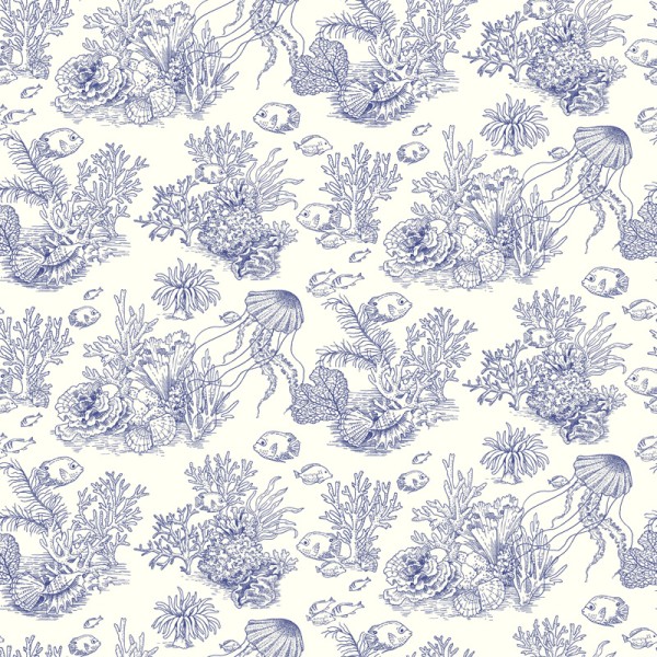 Papel de parede FUNDO MARINHO VINILICO AZUL SEAS_20147_64_46