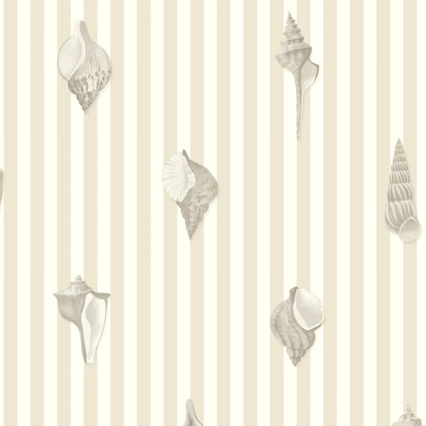 Papel de parede RISCAS NÁUTICAS COM CONCHAS BEGE SEAS_20152_13_13