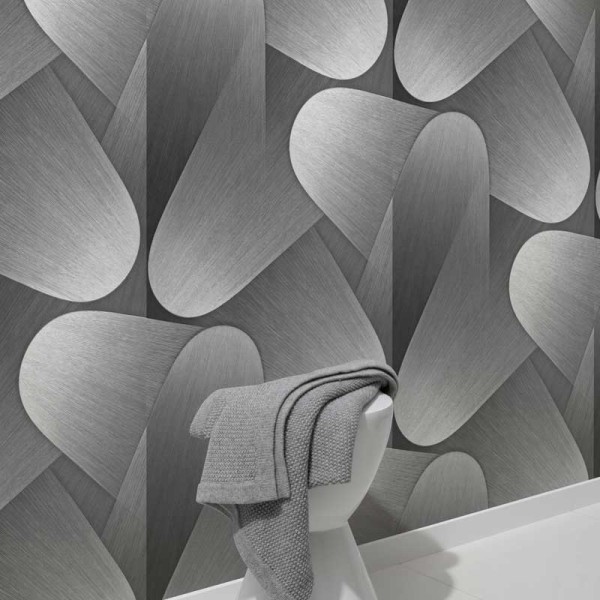 Papel pintado RETRO MODERNO PLATEADO EC1042329