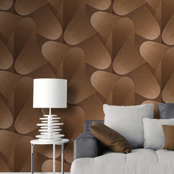 Papel pintado RETRO MODERNO COBRE MARRÓN ROJIZO EC1042348