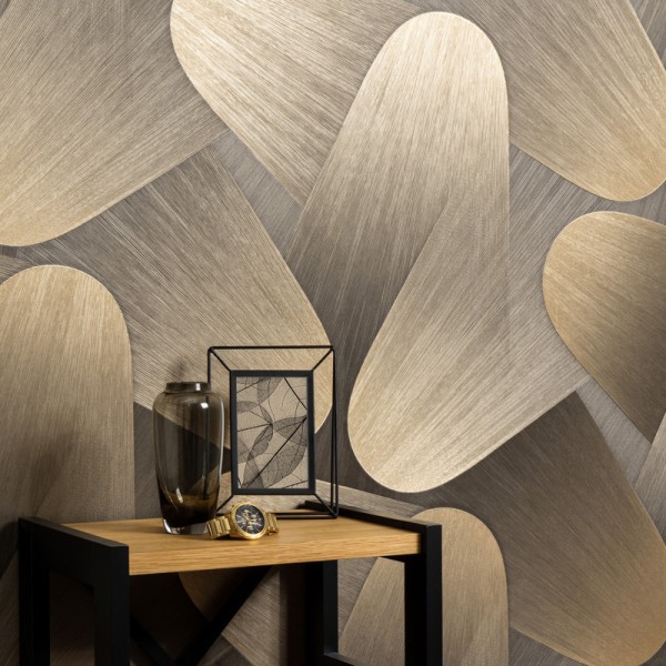 Papel de parede RETRO MODERNO BRONZE E CINZA EC1042315