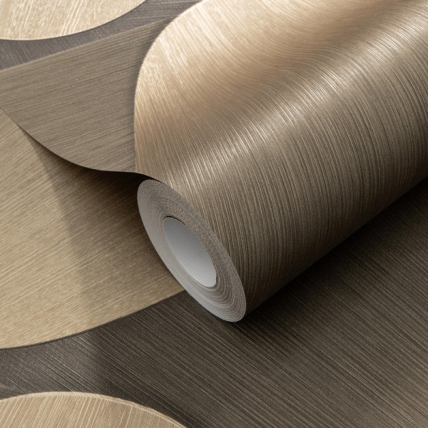 Papel pintado RETRO MODERNO BRONCE Y GRIS EC1042315