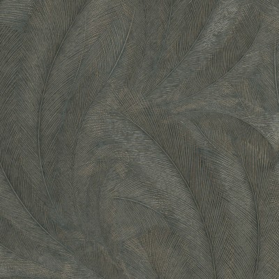 Papel de parede PENAS PRETO E DOURADO EC1047647