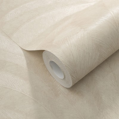 Papel de parede PENAS CREME PÉROLA EC1047602