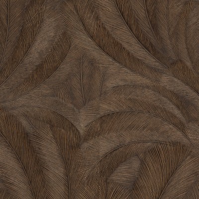 Papel de parede PENAS MARROM E DOURADO EC1047648