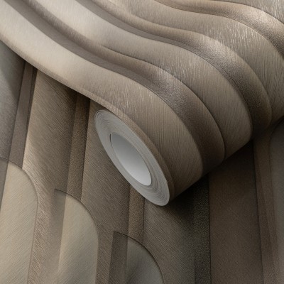 Papel de parede ESCALA 3D BRONZE E CINZA EC1047115