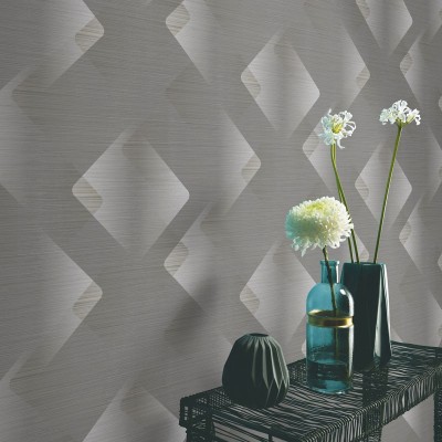 Papel de parede FUTURISTA PRATEADO E CINZA EC1047947 2