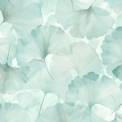 Papel pintado HOJAS GINKGO VERDE AGUA EC1047018
