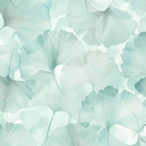 Papel de parede FOLHAS GINKGO VERDE ÁGUA EC1047018