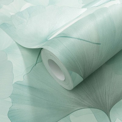 Papel de parede FOLHAS GINKGO VERDE ÁGUA EC1047018