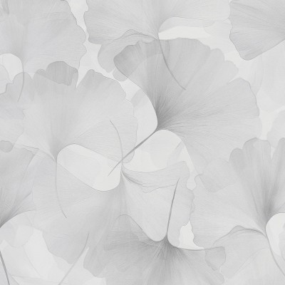 Papel pintado HOJAS GINKGO GRIS PERLADO EC1047031