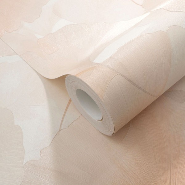 Papel pintado HOJAS GINKGO ROSA CORAL EC1047005